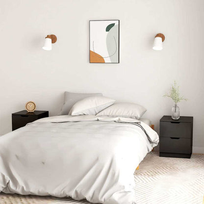 Bedside Cabinet 40x40x50 cm Engineered Wood Black 2