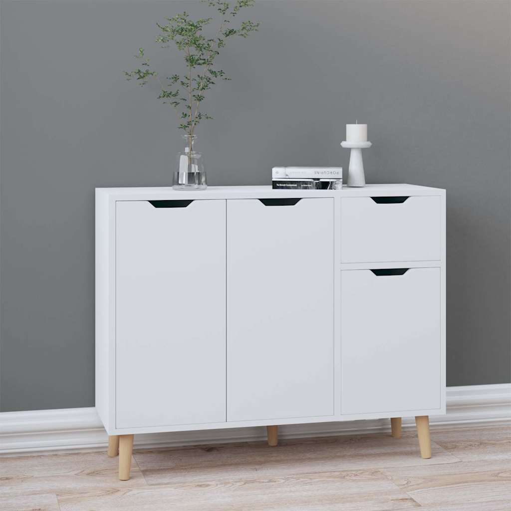 Sideboard 90x30x72 cm Engineered Wood White