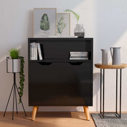 Sideboard 60x30x72 cm Engineered Wood High gloss black