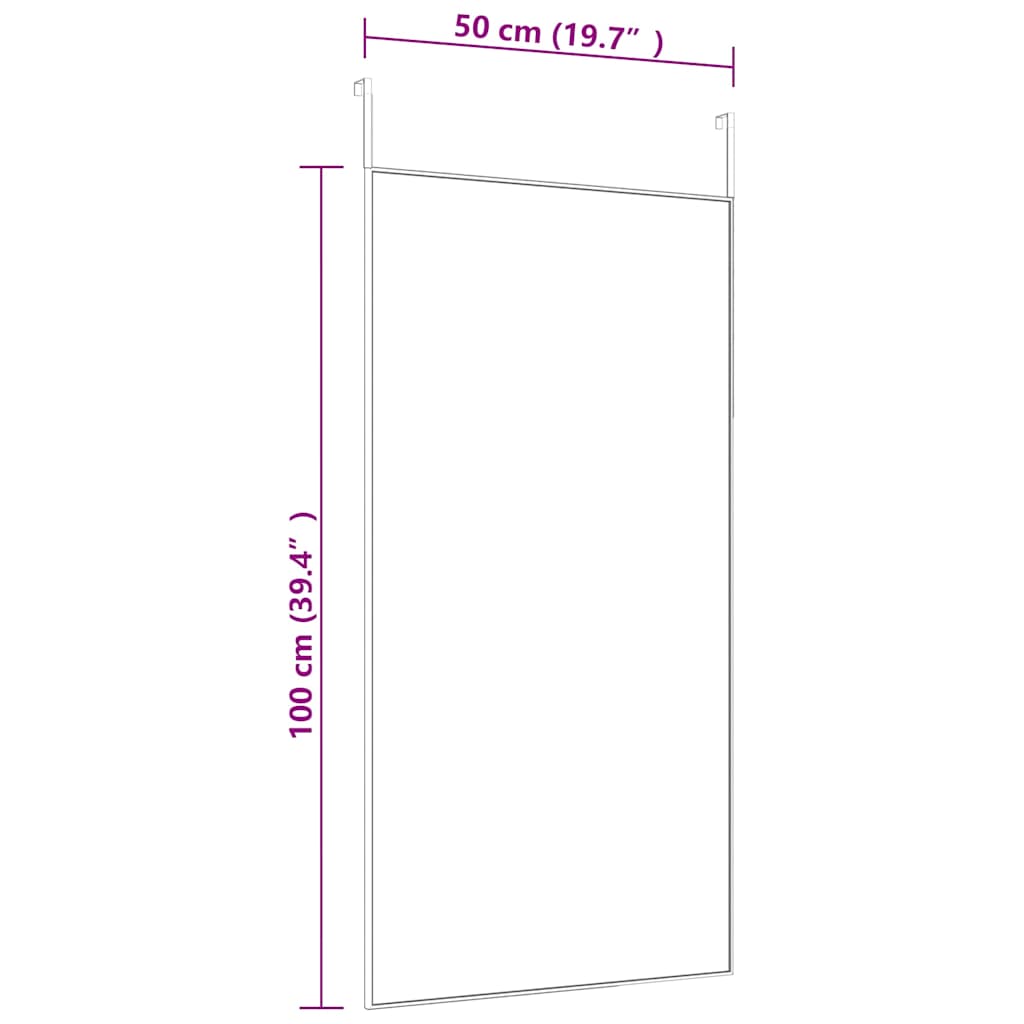 Door Mirror Glass and Aluminium 50 cm