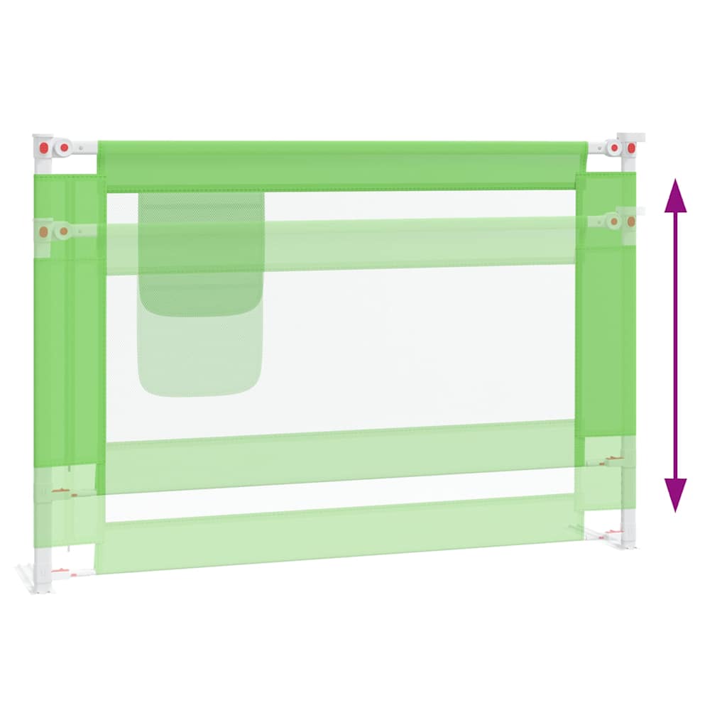 vidaXL Toddler Safety Bed Rail Green 100x25 cm Fabric 6