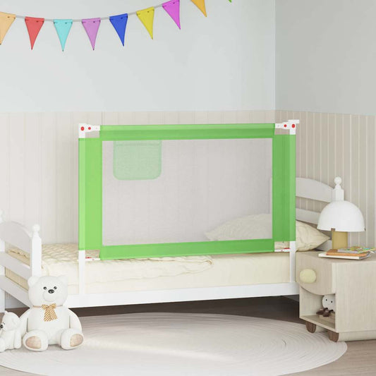 vidaXL Toddler Safety Bed Rail Green 120x25 cm Fabric 1