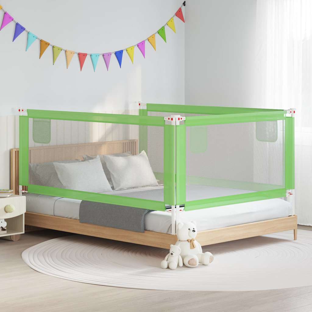 vidaXL Toddler Safety Bed Rail Green 200x25 cm Fabric 1