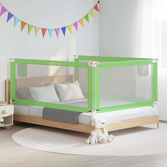 vidaXL Toddler Safety Bed Rail Green 200x25 cm Fabric 1