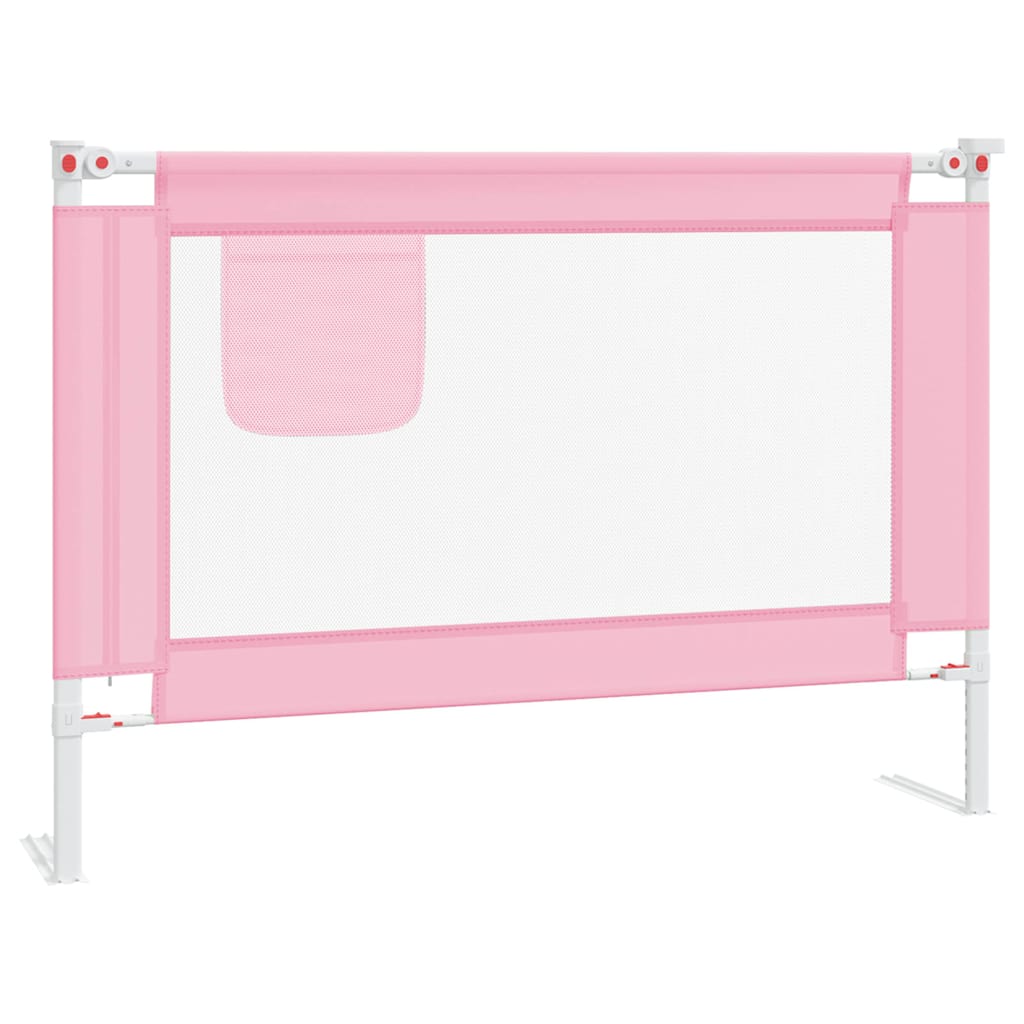 vidaXL Toddler Safety Bed Rail Pink 90x25 cm Fabric 2