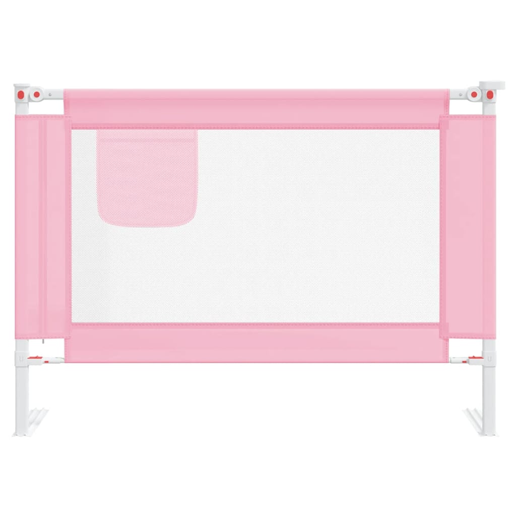 vidaXL Toddler Safety Bed Rail Pink 90x25 cm Fabric 3