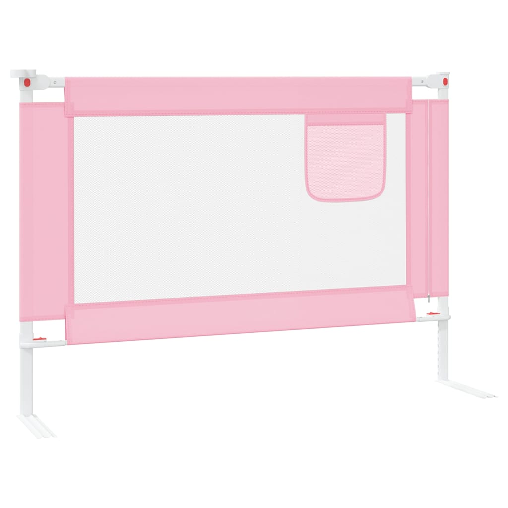 vidaXL Toddler Safety Bed Rail Pink 90x25 cm Fabric 5