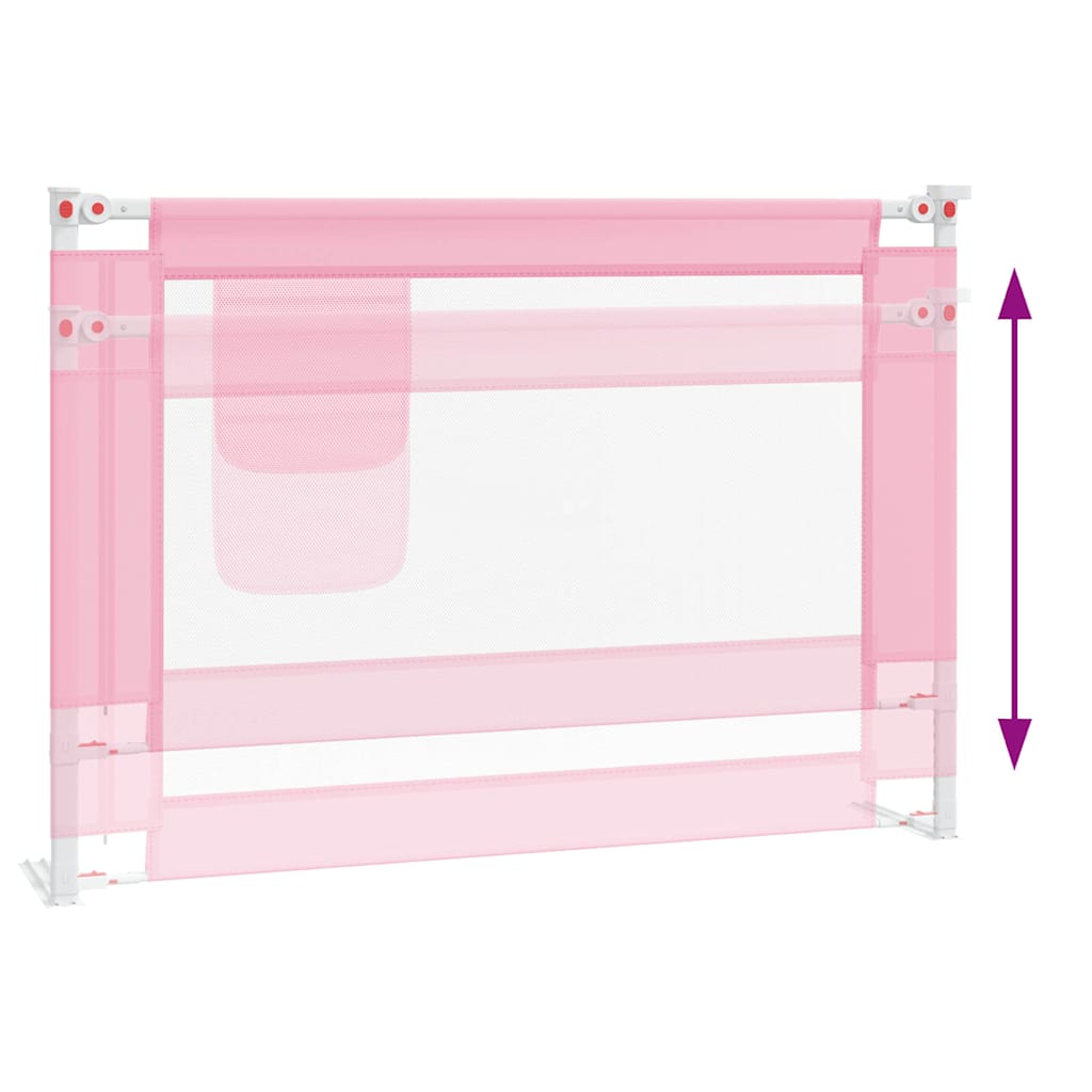 vidaXL Toddler Safety Bed Rail Pink 90x25 cm Fabric 6