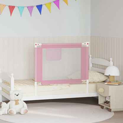 vidaXL Toddler Safety Bed Rail Pink 90x25 cm Fabric 1