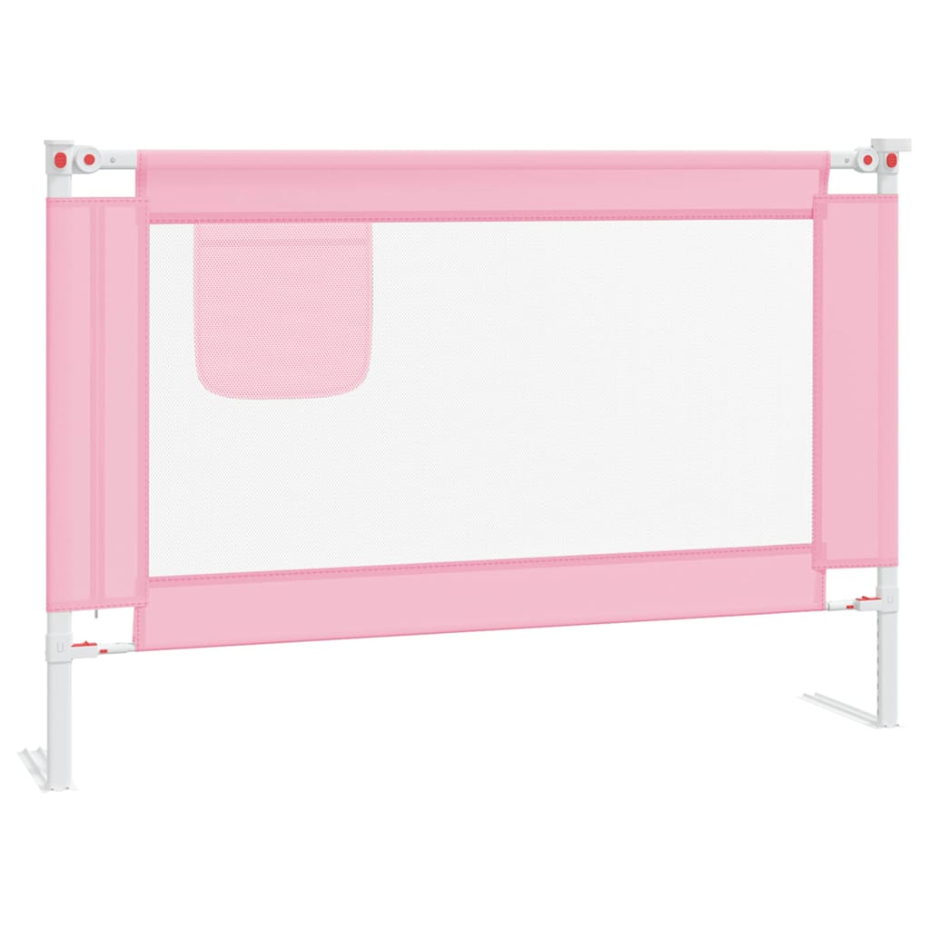 vidaXL Toddler Safety Bed Rail Pink 100x25 cm Fabric 2
