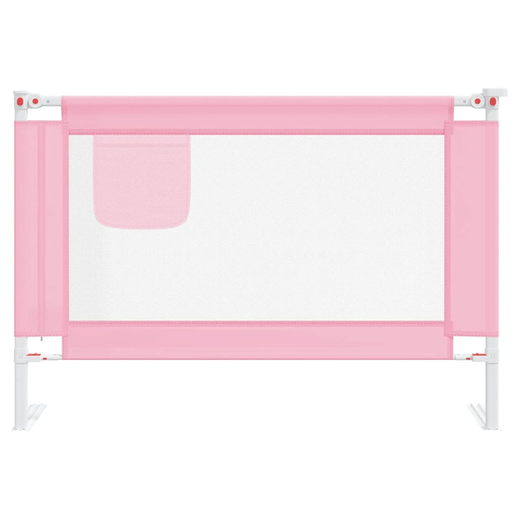 vidaXL Toddler Safety Bed Rail Pink 100x25 cm Fabric 3
