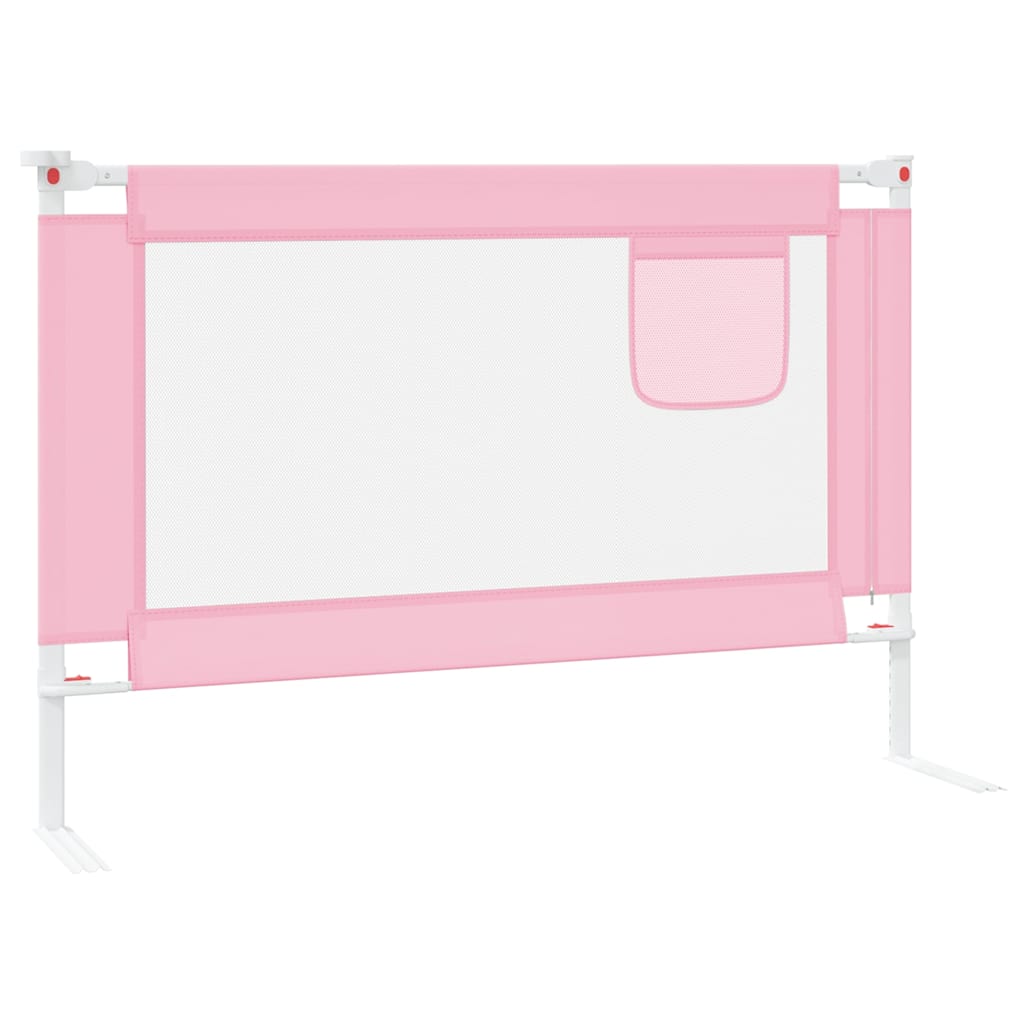 vidaXL Toddler Safety Bed Rail Pink 100x25 cm Fabric 5