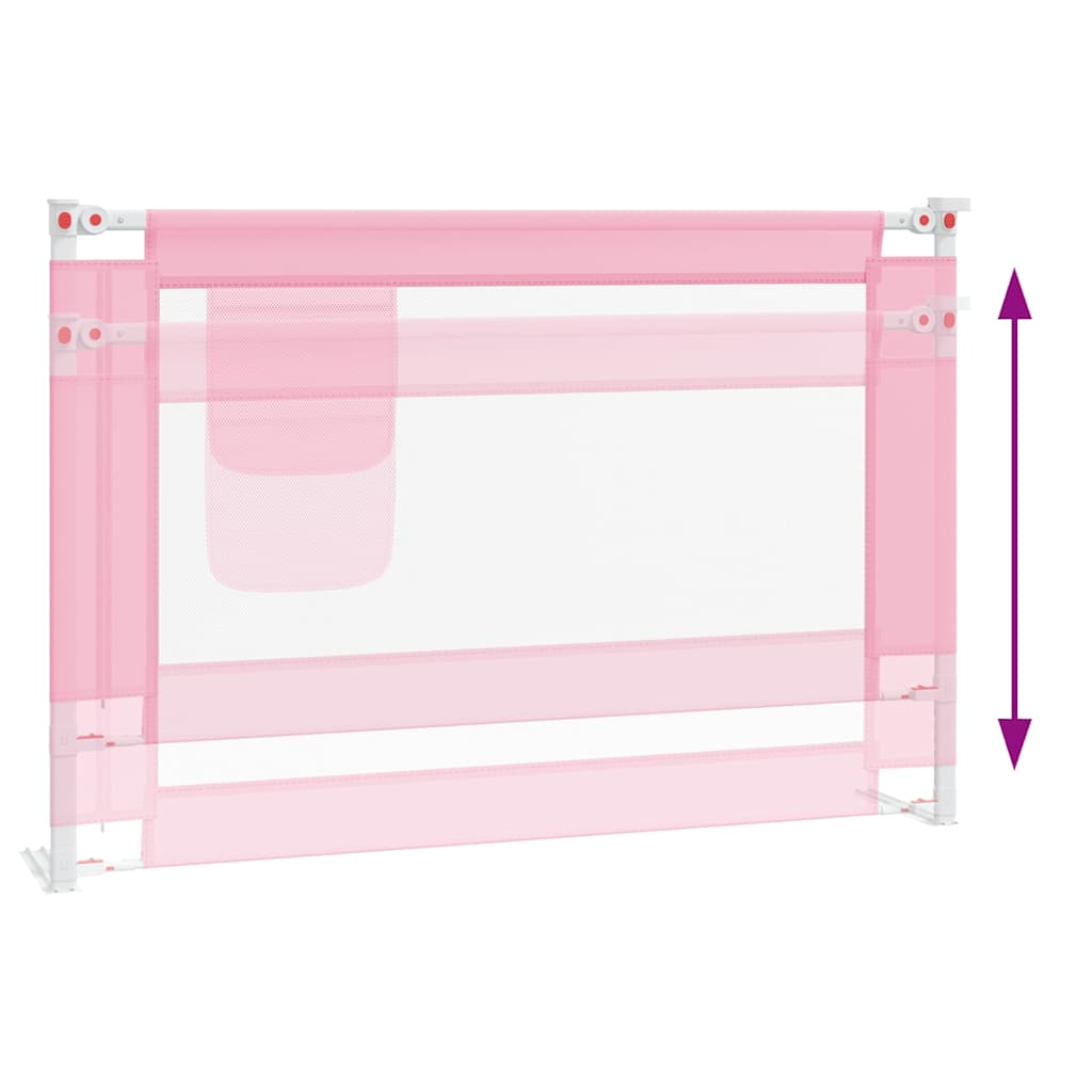 vidaXL Toddler Safety Bed Rail Pink 100x25 cm Fabric 6