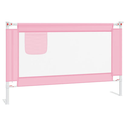vidaXL Toddler Safety Bed Rail Pink 120x25 cm Fabric 2