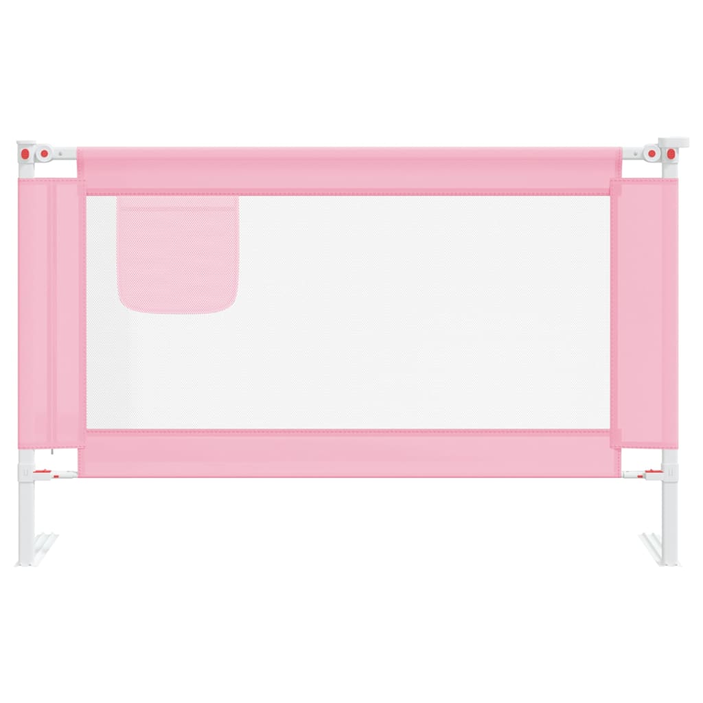 vidaXL Toddler Safety Bed Rail Pink 120x25 cm Fabric 3
