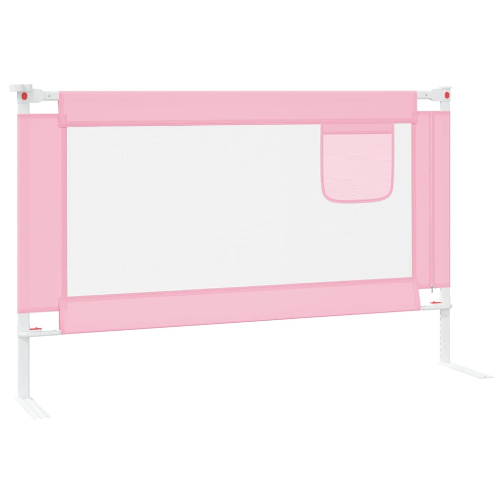 vidaXL Toddler Safety Bed Rail Pink 120x25 cm Fabric 5