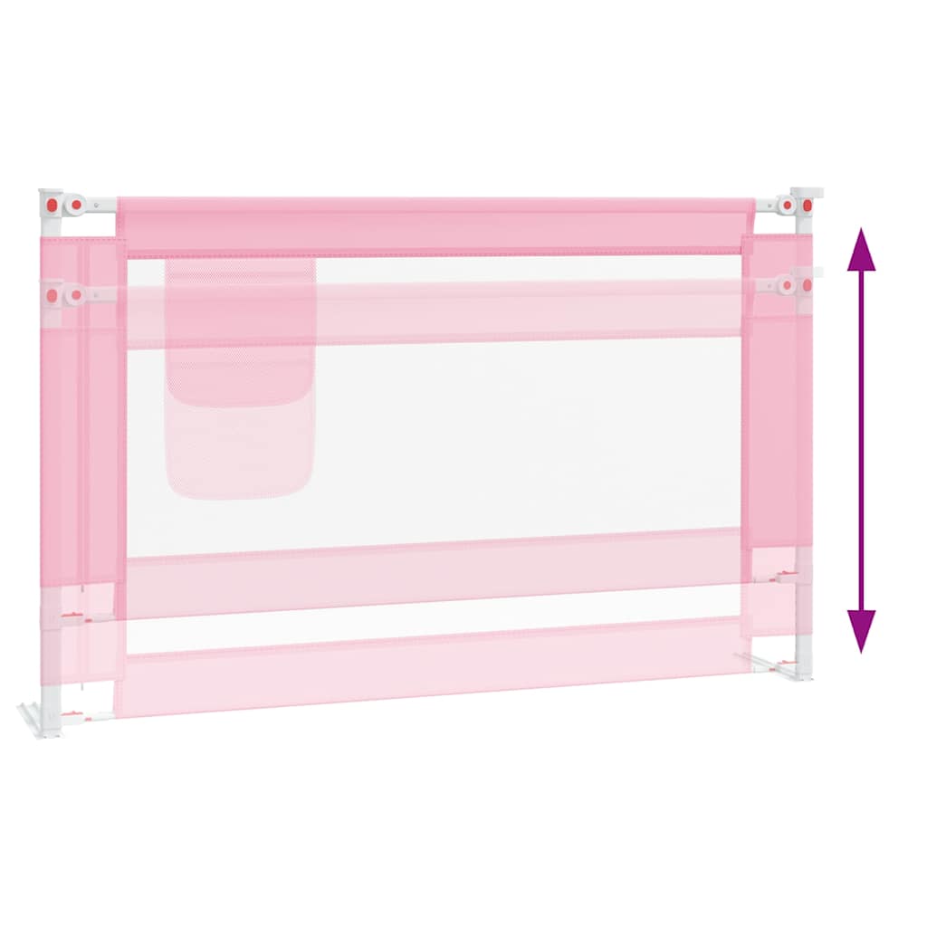 vidaXL Toddler Safety Bed Rail Pink 120x25 cm Fabric 6