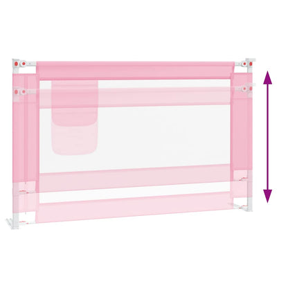 vidaXL Toddler Safety Bed Rail Pink 120x25 cm Fabric 6