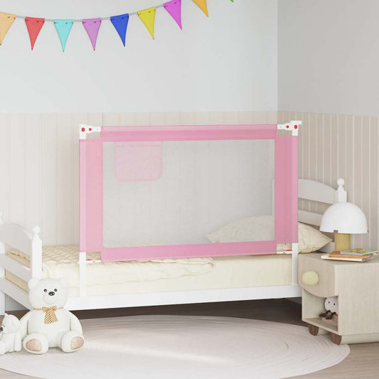 vidaXL Toddler Safety Bed Rail Pink 120x25 cm Fabric 1