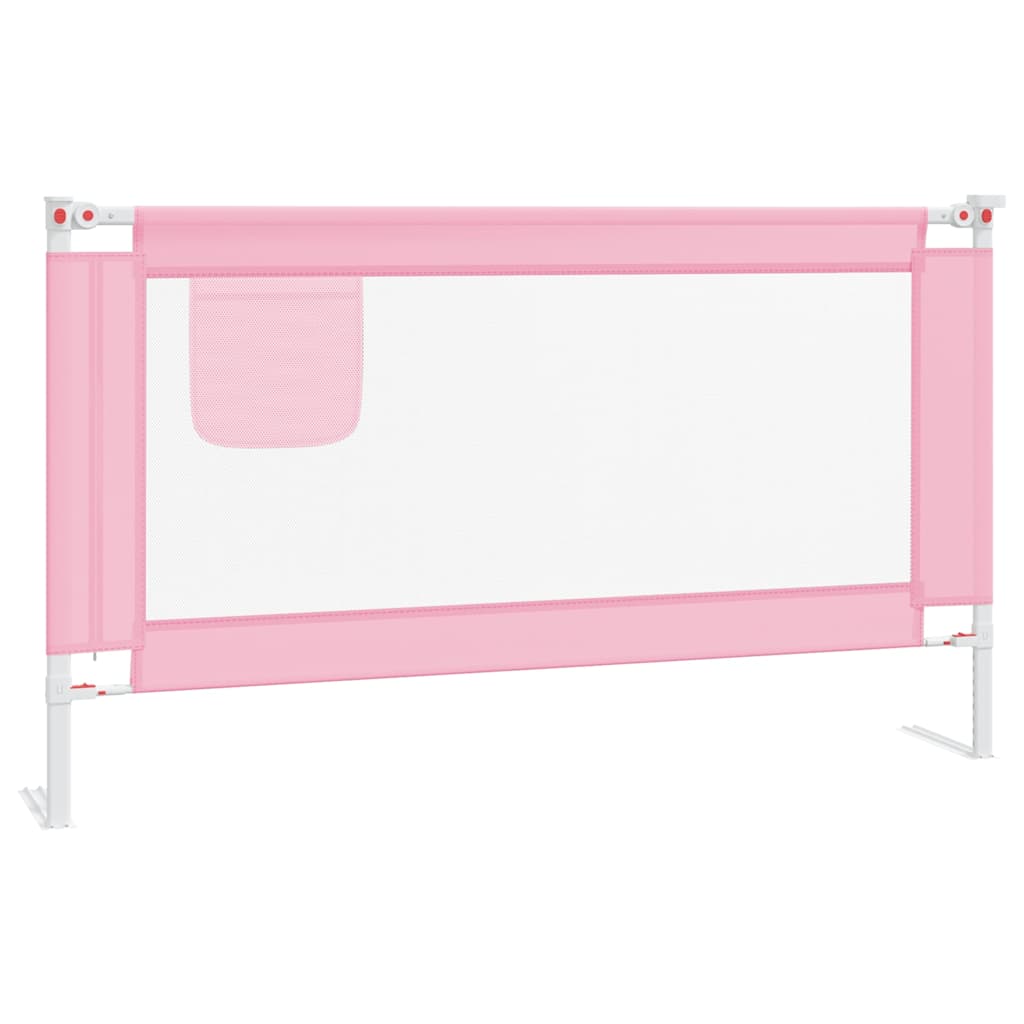 vidaXL Toddler Safety Bed Rail Pink 140x25 cm Fabric 2