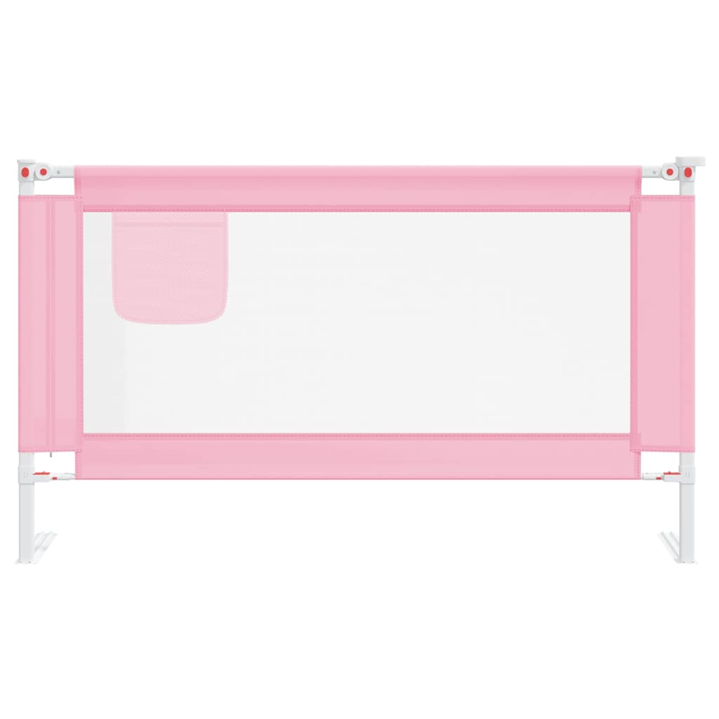vidaXL Toddler Safety Bed Rail Pink 140x25 cm Fabric 3