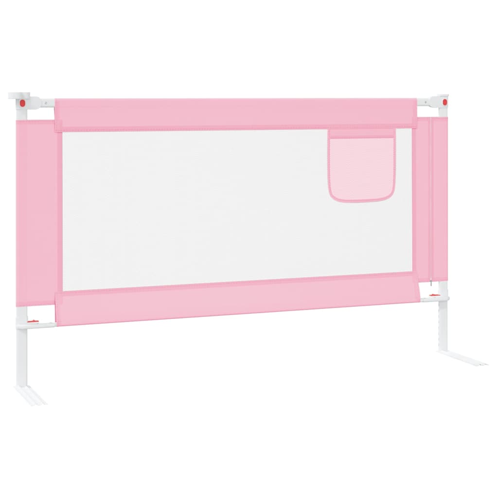 vidaXL Toddler Safety Bed Rail Pink 140x25 cm Fabric 5