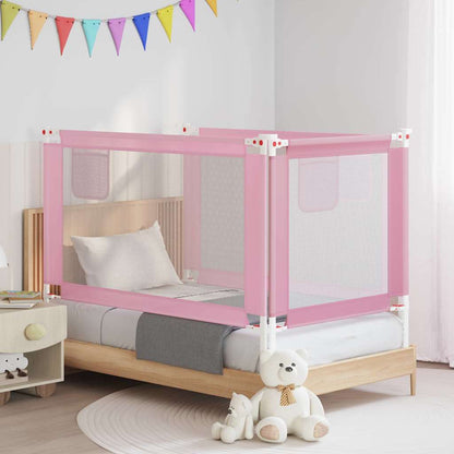 vidaXL Toddler Safety Bed Rail Pink 140x25 cm Fabric 1