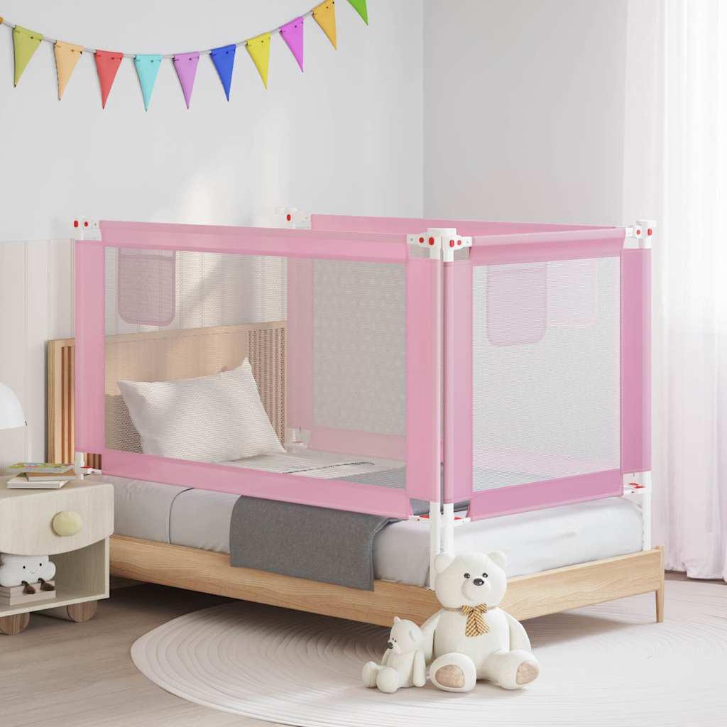 vidaXL Toddler Safety Bed Rail Fabric Pink