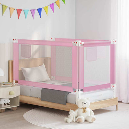 vidaXL Toddler Safety Bed Rail Fabric Pink