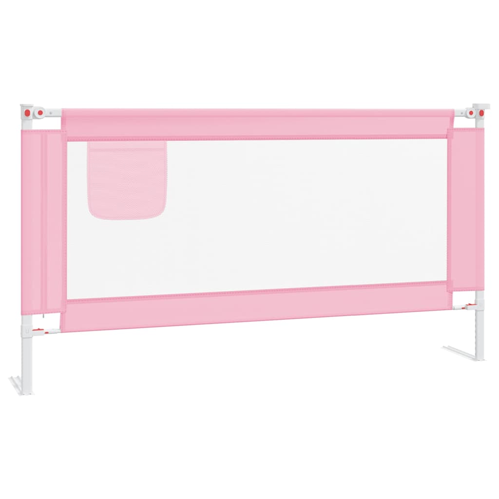 vidaXL Toddler Safety Bed Rail Pink 160x25 cm Fabric 2