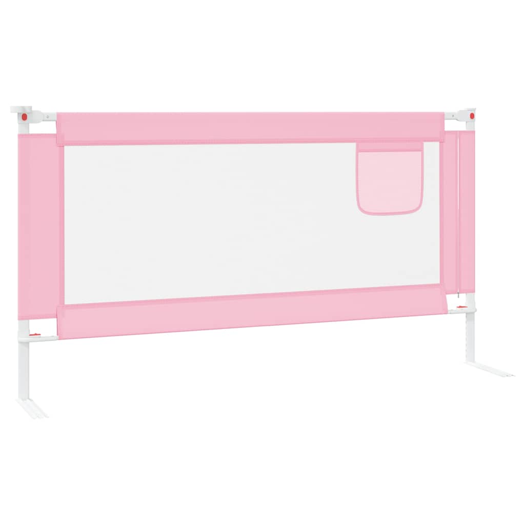 vidaXL Toddler Safety Bed Rail Pink 160x25 cm Fabric 5
