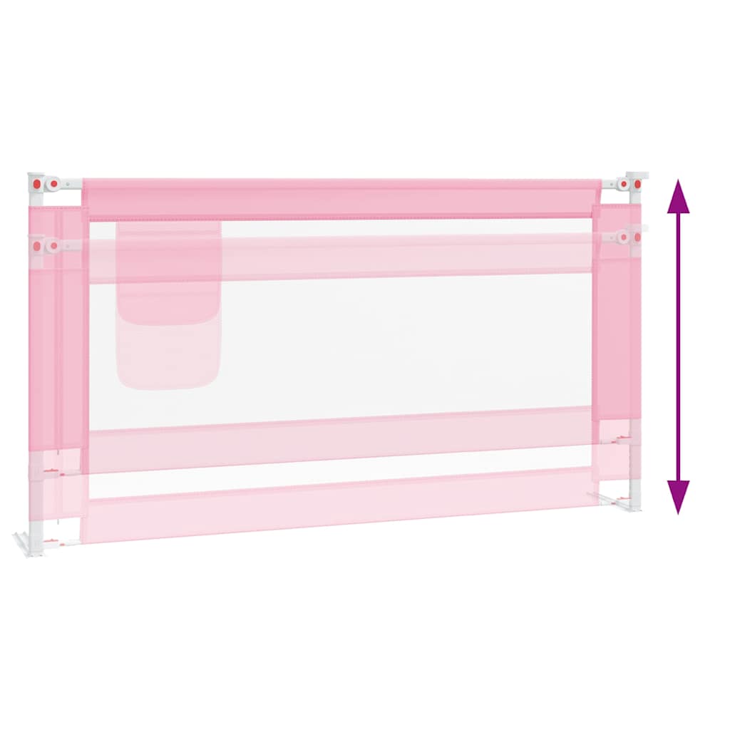 vidaXL Toddler Safety Bed Rail Pink 160x25 cm Fabric 6