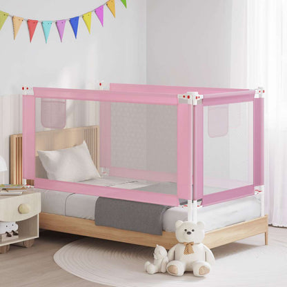 vidaXL Toddler Safety Bed Rail Pink 160x25 cm Fabric 1