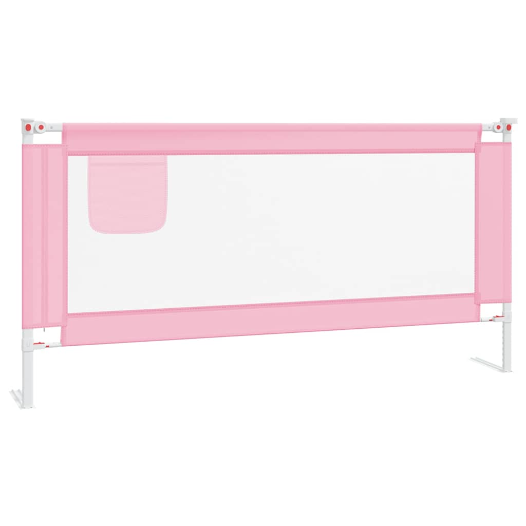 vidaXL Toddler Safety Bed Rail Pink 180x25 cm Fabric 2