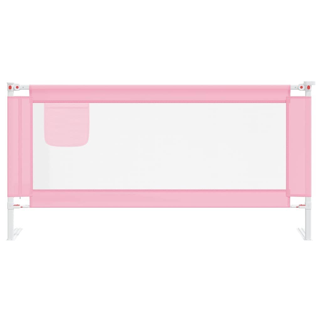 vidaXL Toddler Safety Bed Rail Pink 180x25 cm Fabric 3