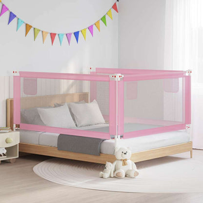 vidaXL Toddler Safety Bed Rail Pink 180x25 cm Fabric 1