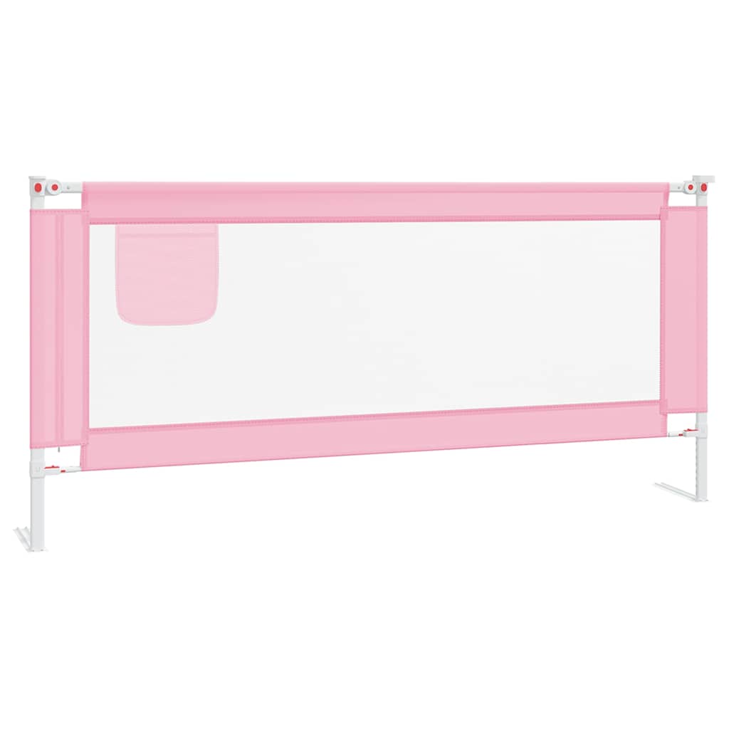 vidaXL Toddler Safety Bed Rail Pink 200x25 cm Fabric 2