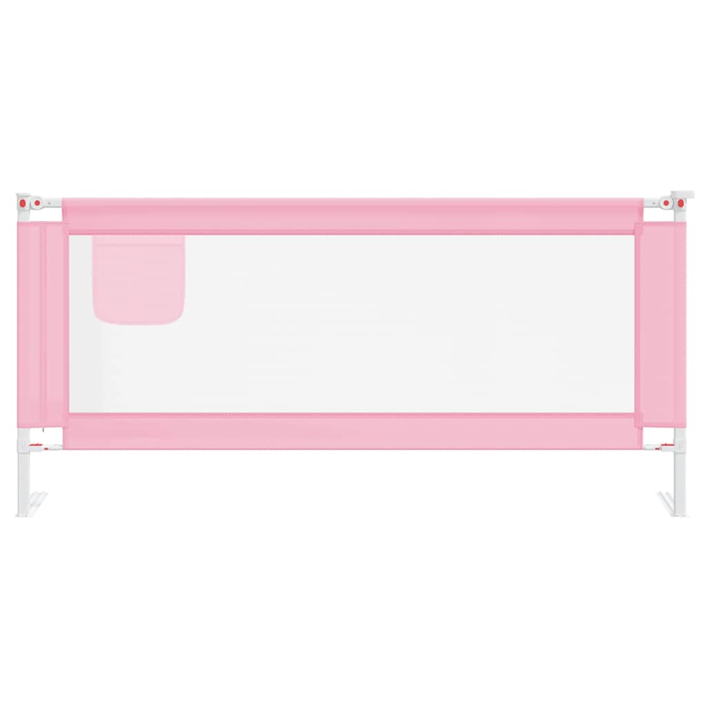 vidaXL Toddler Safety Bed Rail Pink 200x25 cm Fabric 3