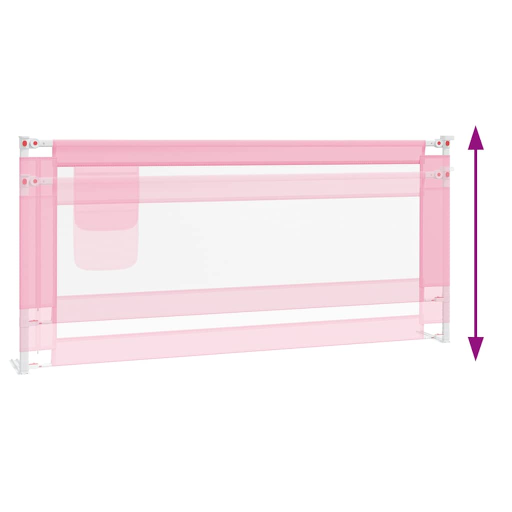 vidaXL Toddler Safety Bed Rail Pink 200x25 cm Fabric 6