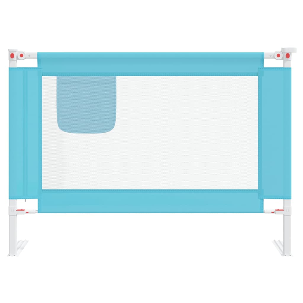 vidaXL Toddler Safety Bed Rail Blue 90x25 cm Fabric 3