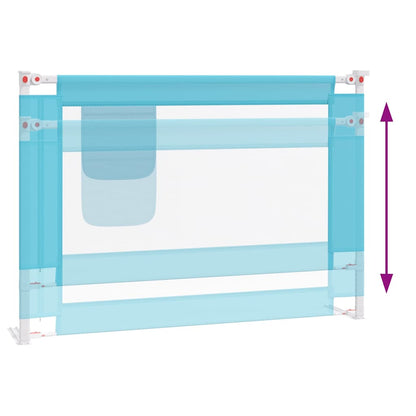 vidaXL Toddler Safety Bed Rail Blue 90x25 cm Fabric 6