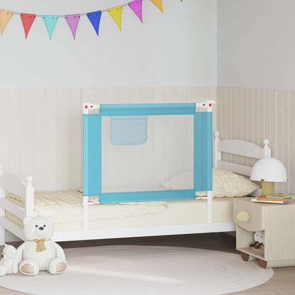 vidaXL Toddler Safety Bed Rail Blue 90x25 cm Fabric 1