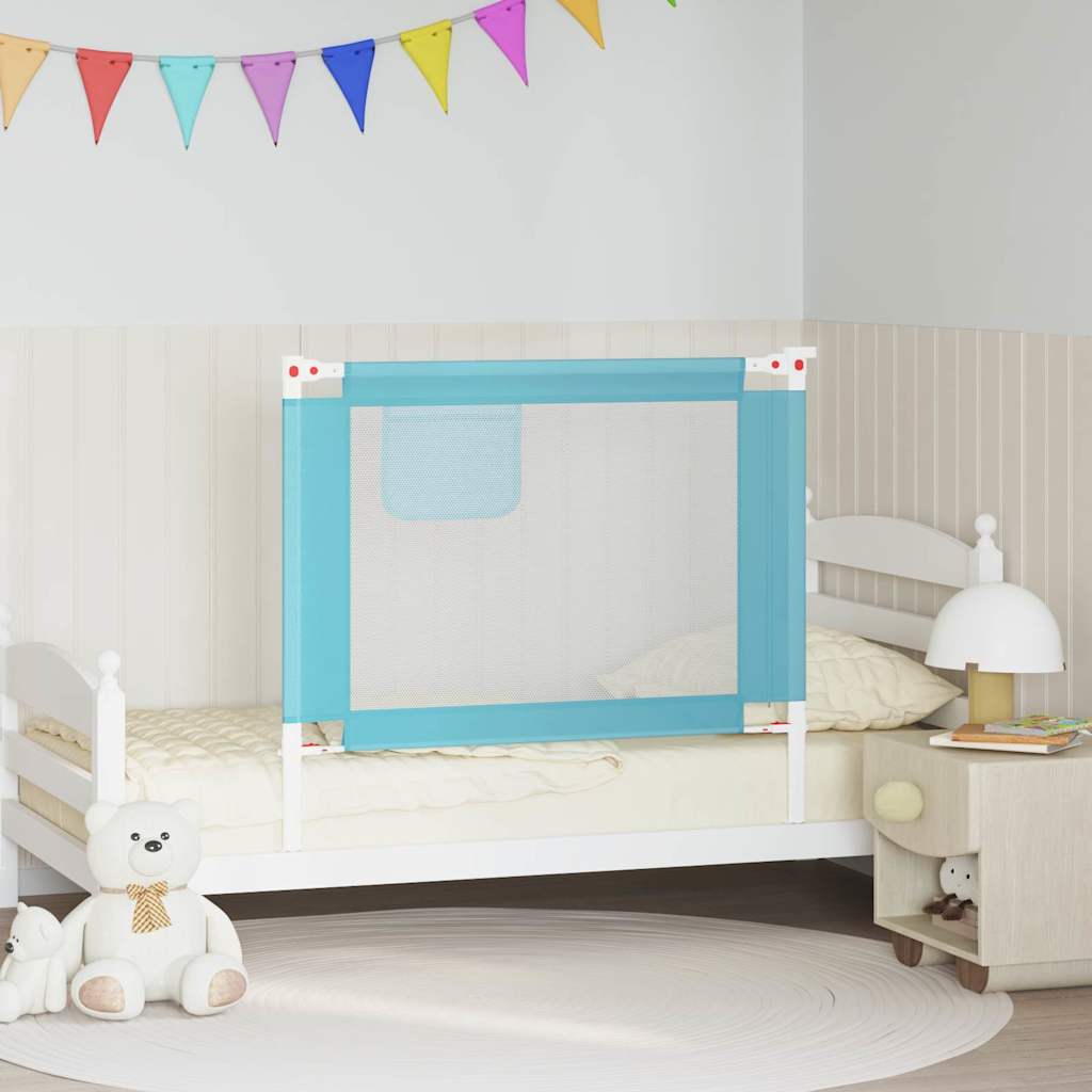 vidaXL Toddler Safety Bed Rail Fabric Blue