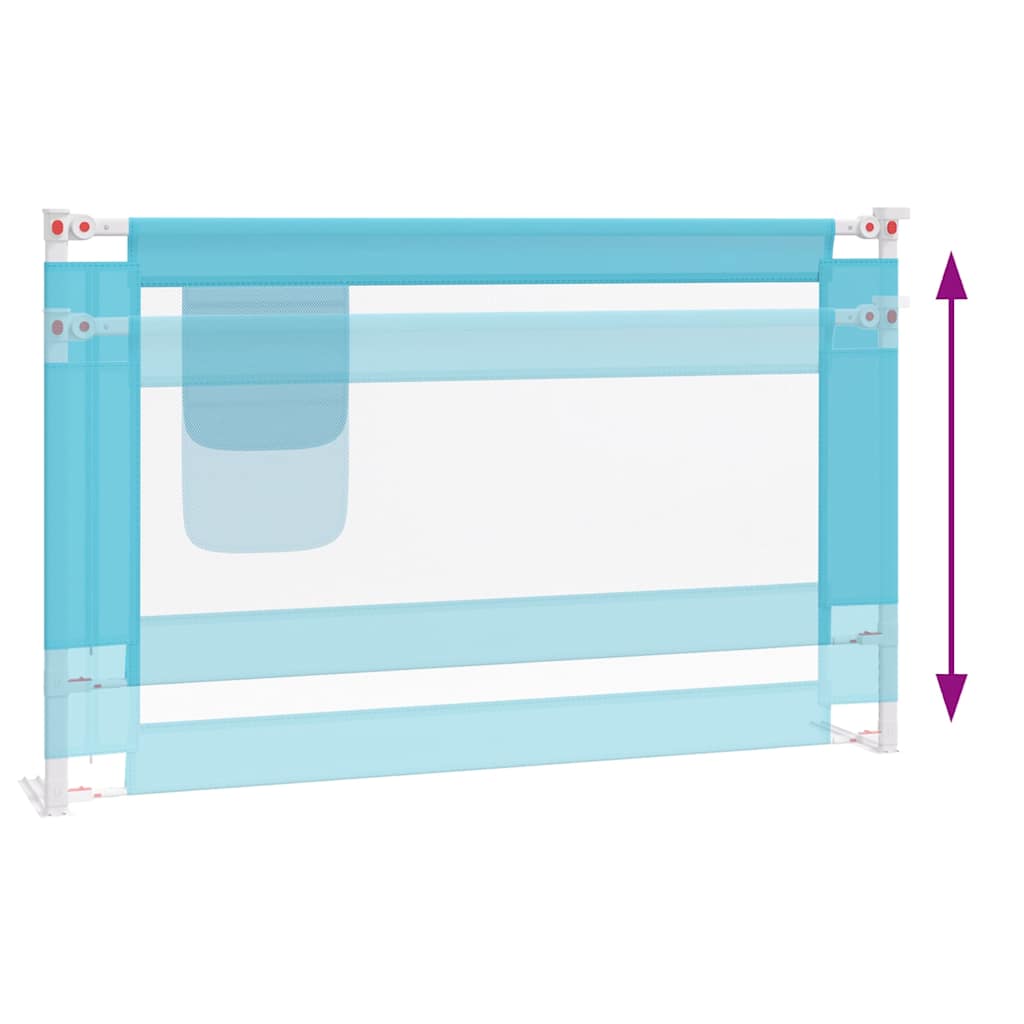 vidaXL Toddler Safety Bed Rail Blue 120x25 cm Fabric 6
