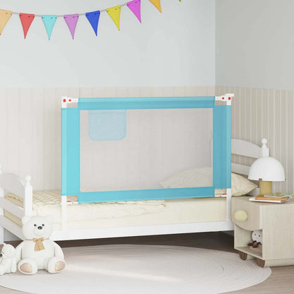 vidaXL Toddler Safety Bed Rail Blue 120x25 cm Fabric 1