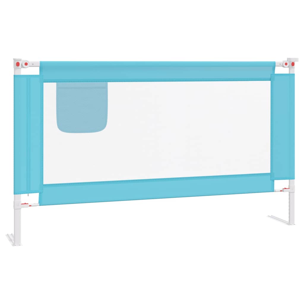 vidaXL Toddler Safety Bed Rail Blue 140x25 cm Fabric 2