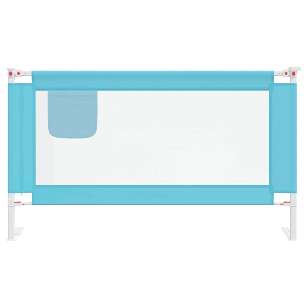 vidaXL Toddler Safety Bed Rail Blue 140x25 cm Fabric 3