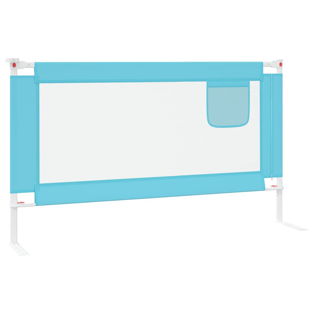 vidaXL Toddler Safety Bed Rail Blue 140x25 cm Fabric 5