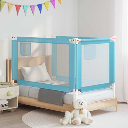 vidaXL Toddler Safety Bed Rail Blue 140x25 cm Fabric 1