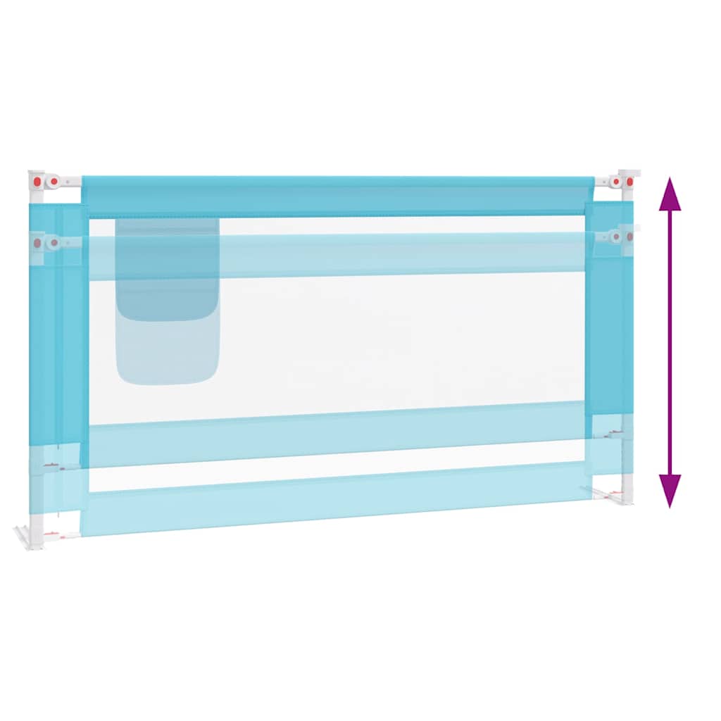 vidaXL Toddler Safety Bed Rail Blue 160x25 cm Fabric 6